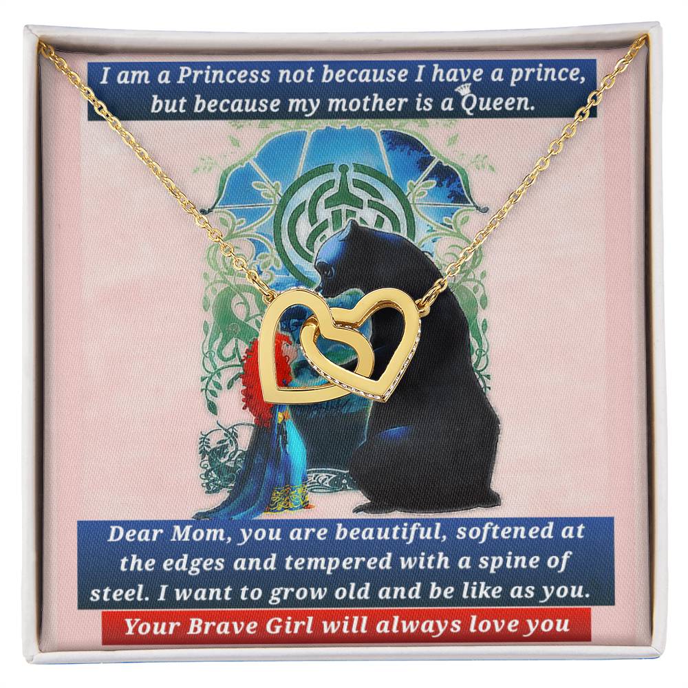 Merida Inspired Love Message To Mom Interlocking Hearts Necklace