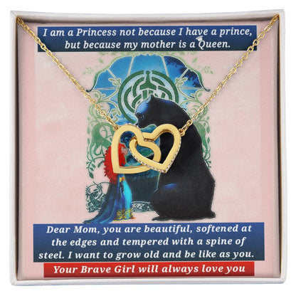 Merida Inspired Love Message To Mom Interlocking Hearts Necklace