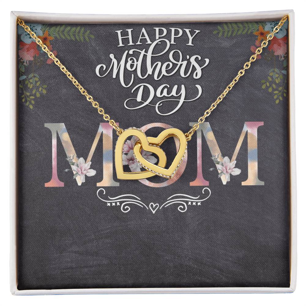 Happy Mother'S Day Mom - Interlocking Hearts Necklace