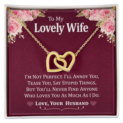 Perfect Gift For Wife Interlocking Hearts Necklace