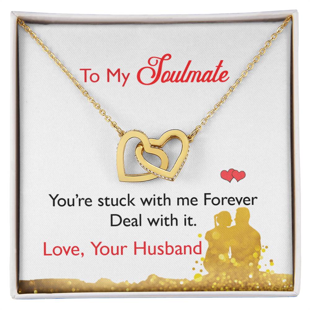 To My Wife - Black Friday Special Interlocking Hearts Necklace