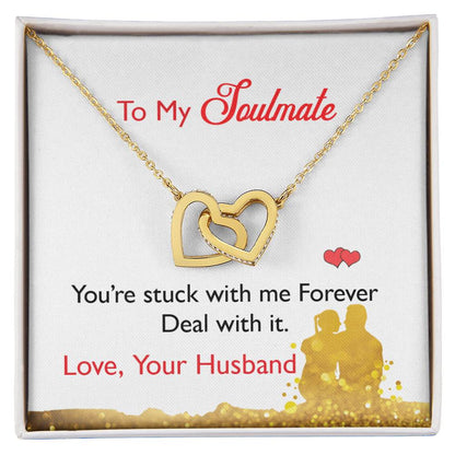 To My Wife - Black Friday Special Interlocking Hearts Necklace