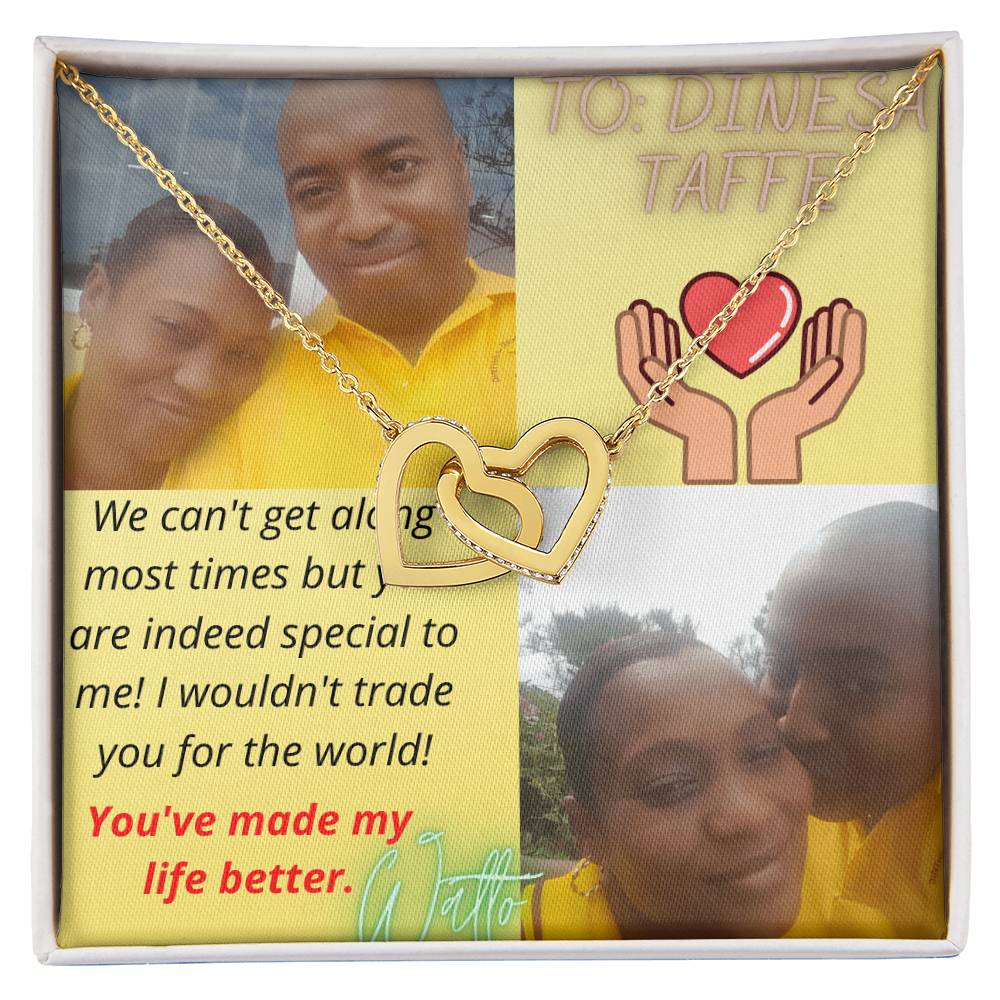 Interlocking Hearts Necklace Taffy