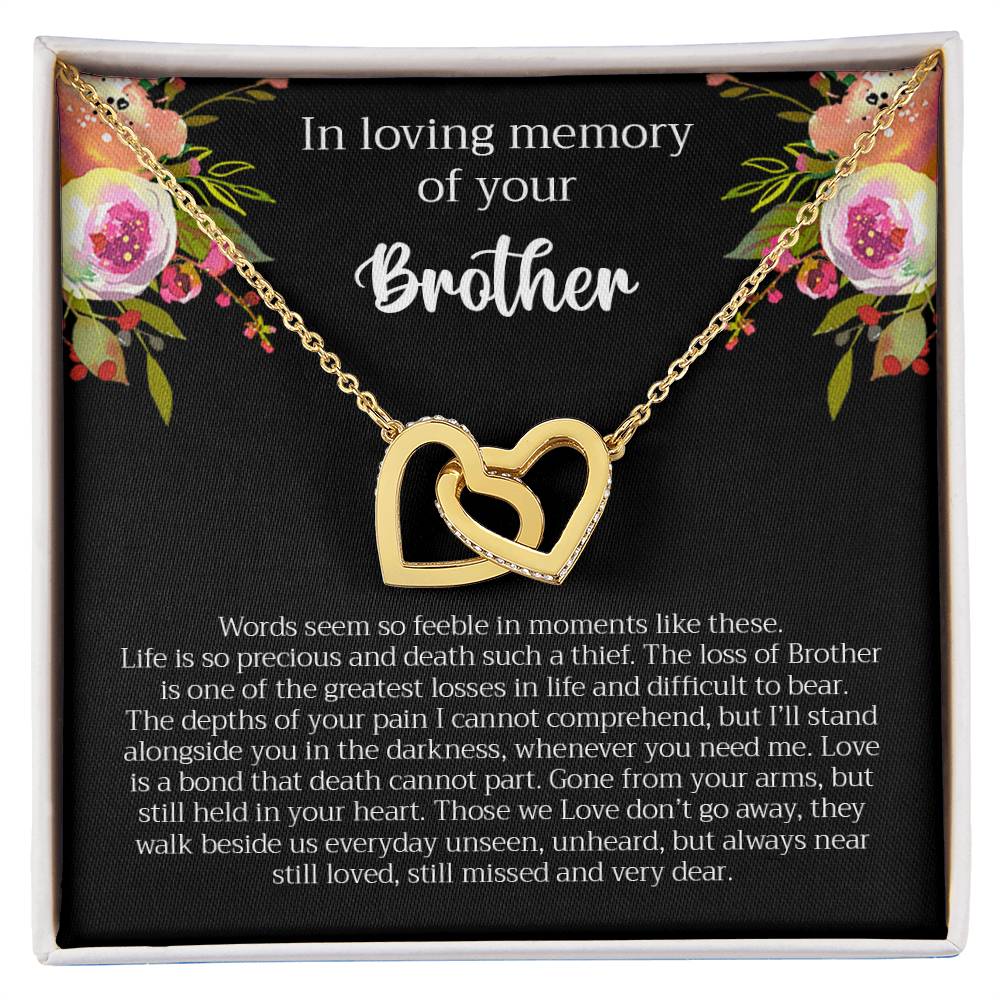 Loving Memory Brother Interlocking Hearts Necklace