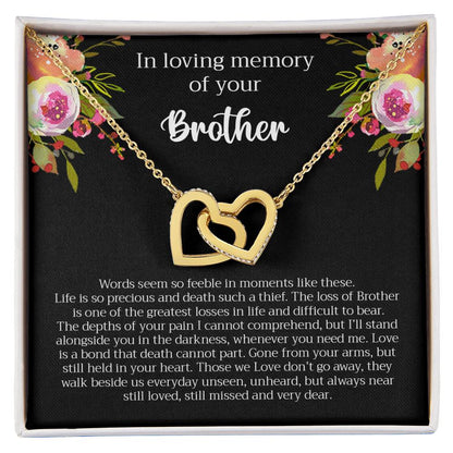 Loving Memory Brother Interlocking Hearts Necklace