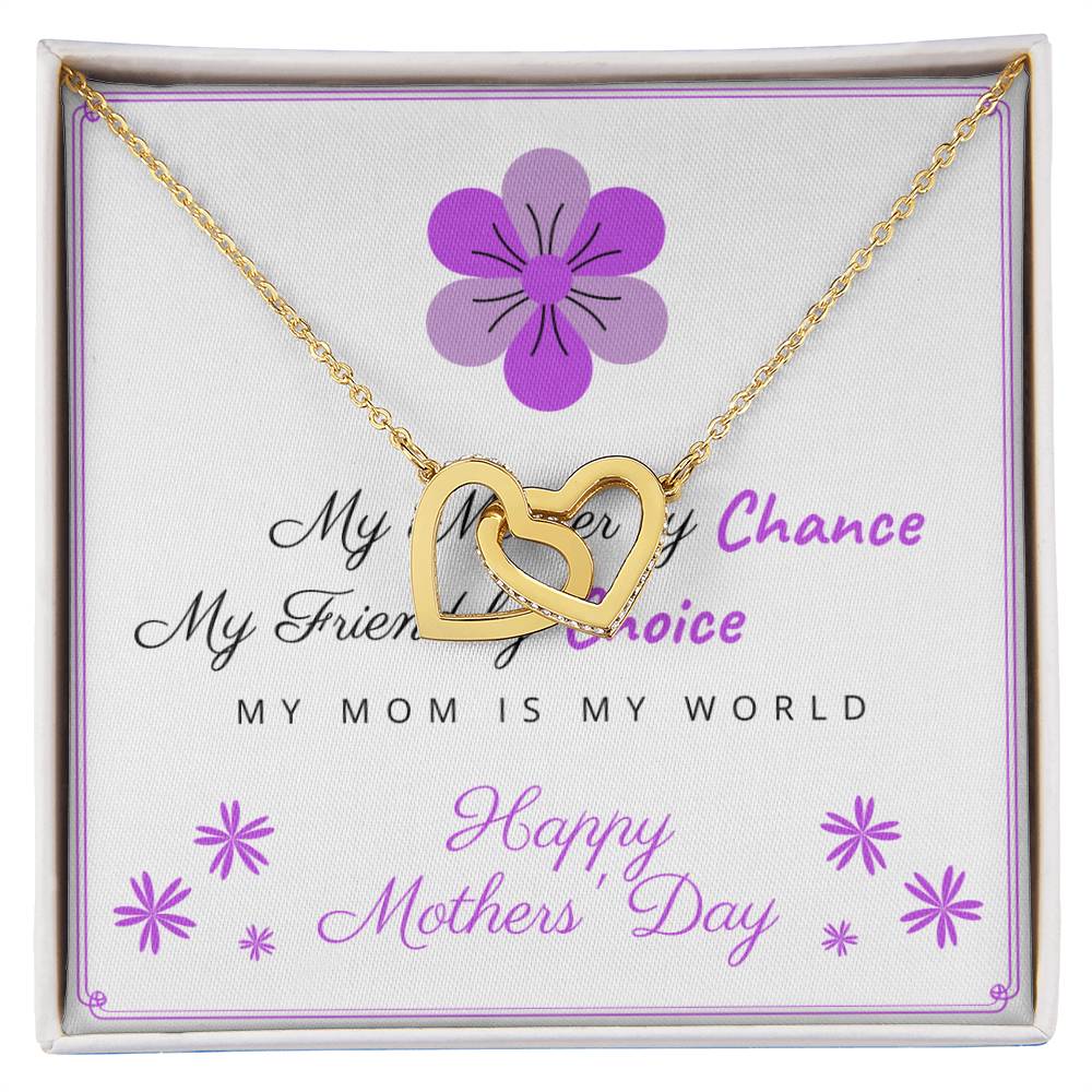 Mom Mama Mamy Interlocking Hearts Necklace