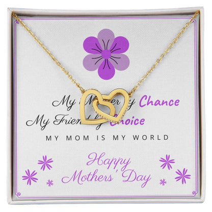 Mom Mama Mamy Interlocking Hearts Necklace