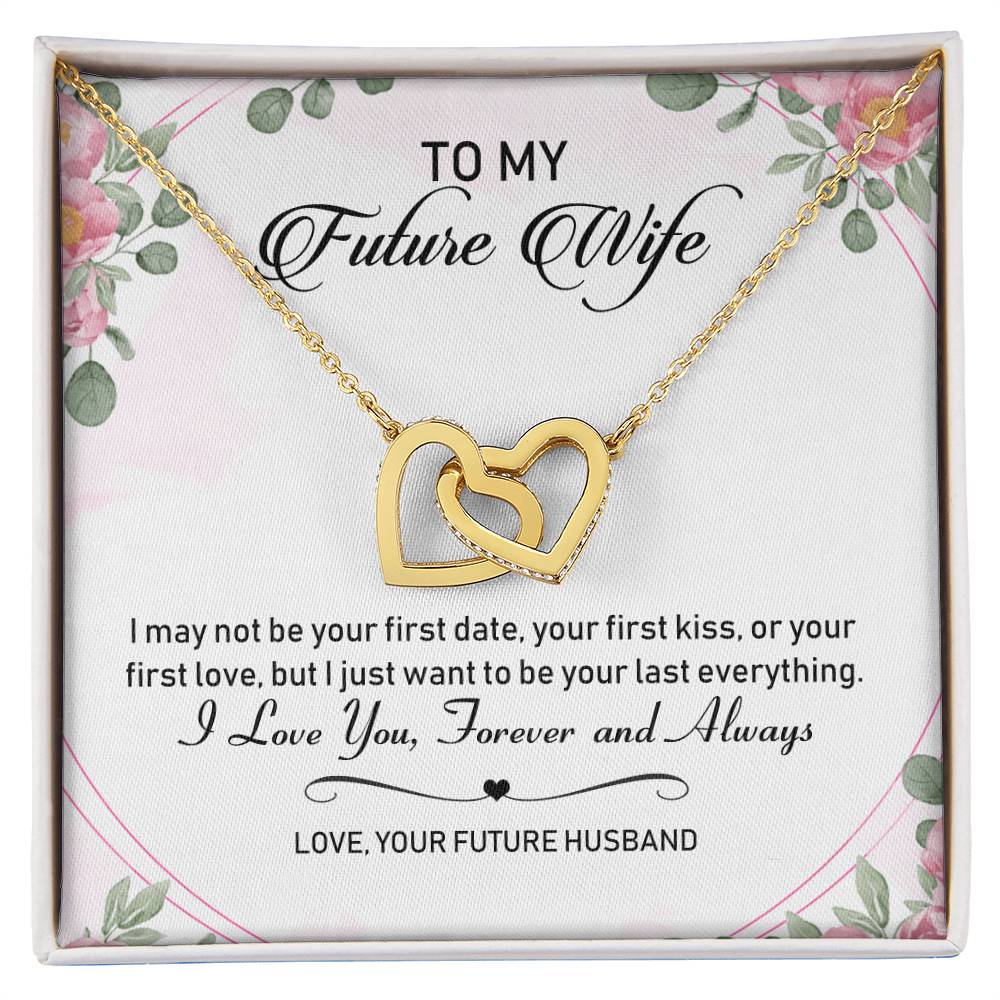 To My Future Wife Interlocking Hearts Necklace Message Card