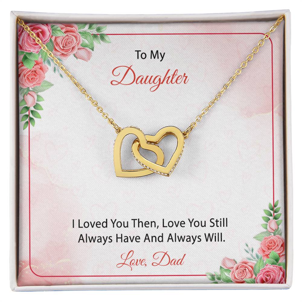 To My Daughter From Dad Interlocking Hearts Necklace
