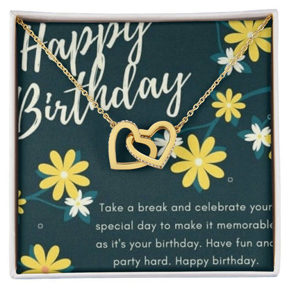 Birthday To My Daughter Interlocking Hearts Necklace