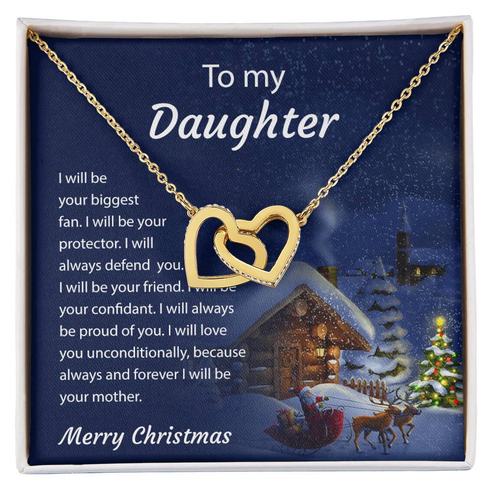 To My Daughter - Around My Heart - Necklace Interlocking Hearts Necklace
