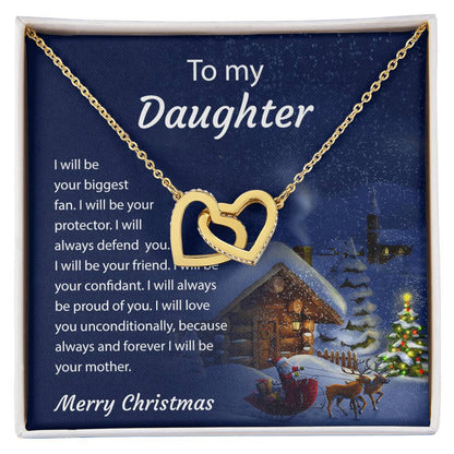 To My Daughter - Around My Heart - Necklace Interlocking Hearts Necklace