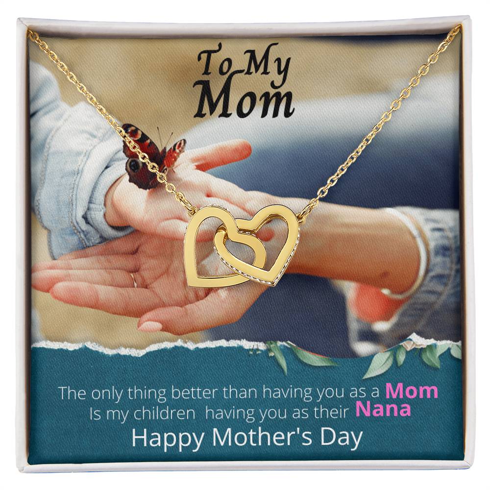 To My Mom Happy Mothers Day Interlocking Hearts Interlocking Hearts Necklace