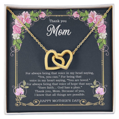 Thank You Mom - Mother'S Day Gift - Luxury Interlocking Heart Necklace Interlocking Hearts Necklace