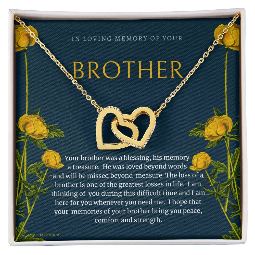 Brother Loss Interlocking Hearts Necklace
