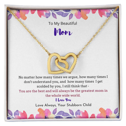 The Greatest Mom Necklace Interlocking Hearts Necklace