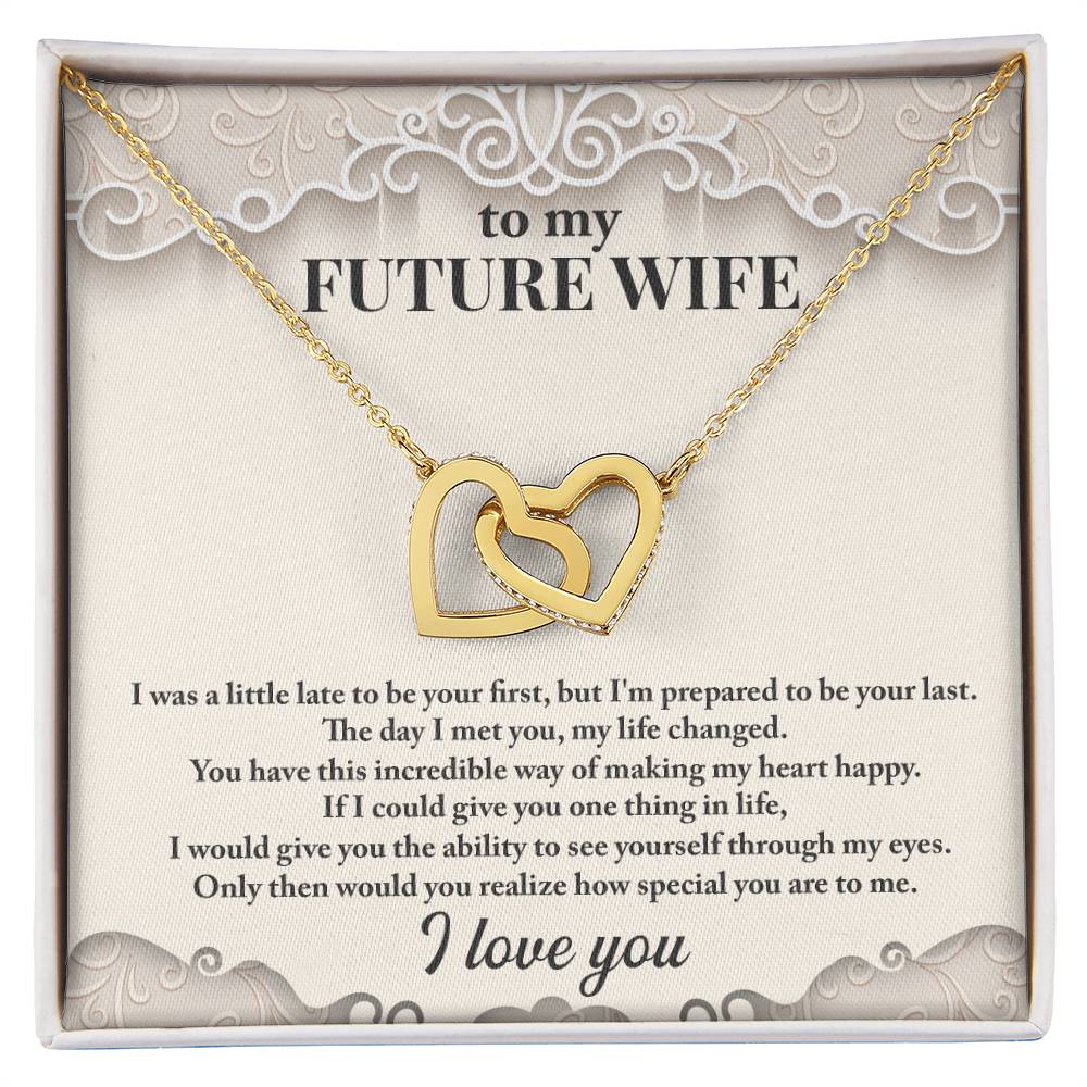 To My Future Wife Interlocking Hearts Necklace