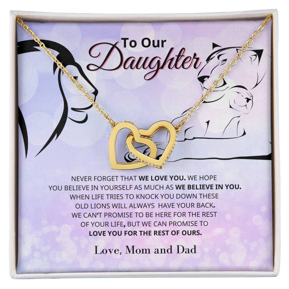 To Our Daughter - Never Ending Love - Necklace Interlocking Hearts Necklace