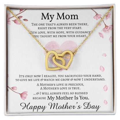 Mother'S Day Gift Necklace Message Card Gift Necklace For Mom Double Hearts Necklace For Mom Interlocking Hearts Necklace