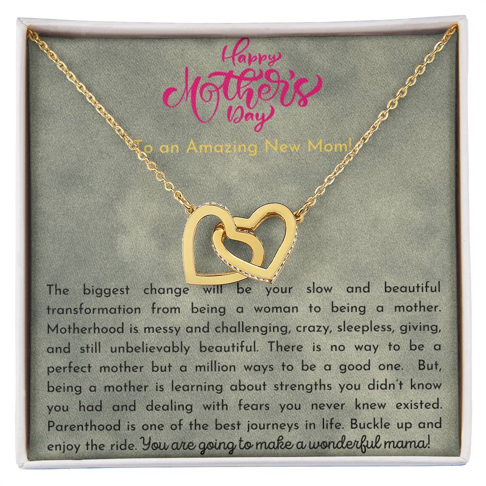 Amazing New Mom Interlocking Hearts Necklace