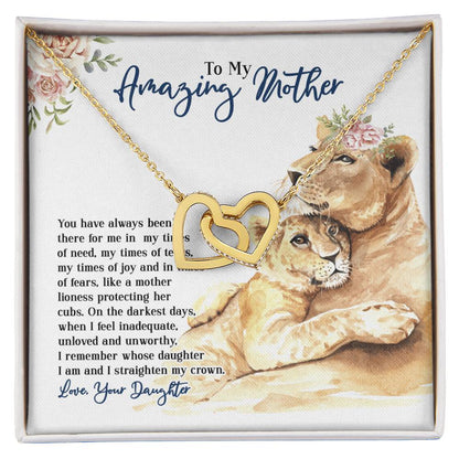 To My Amazing Mother - You Have Always Been There - From Daughter Interlocking Hearts Necklace