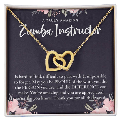 Gift For Zumba Instructor Zumba Instructor Appreciation Gift A Truly Amazing Zumba Instructor Gift Interlocking Hearts Necklace