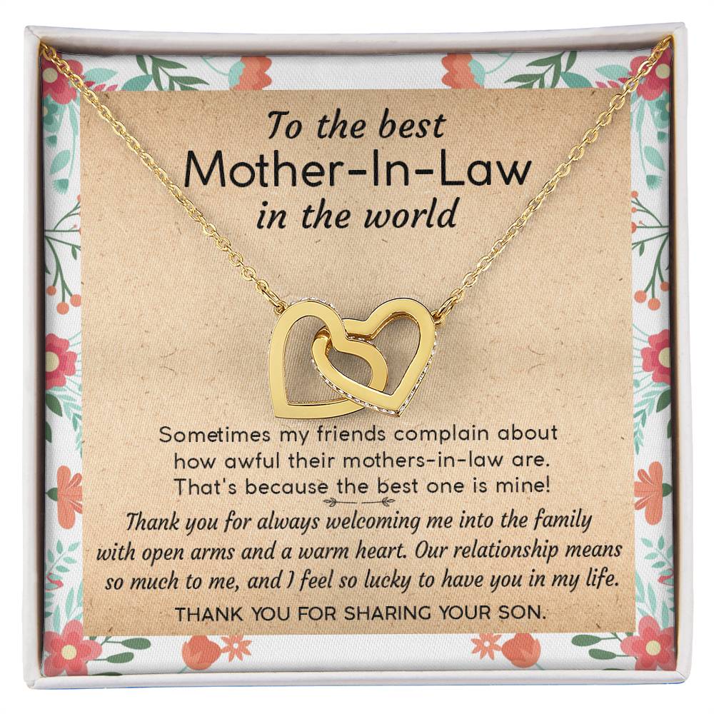 Gift For Mother-In-Law - The Best One Is Mine 2 - Interlocking Interlocking Hearts Necklace