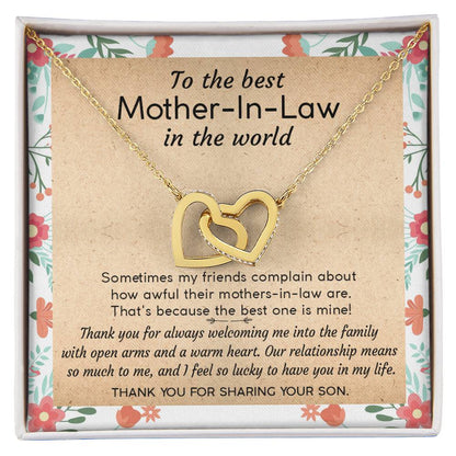 Gift For Mother-In-Law - The Best One Is Mine 2 - Interlocking Interlocking Hearts Necklace