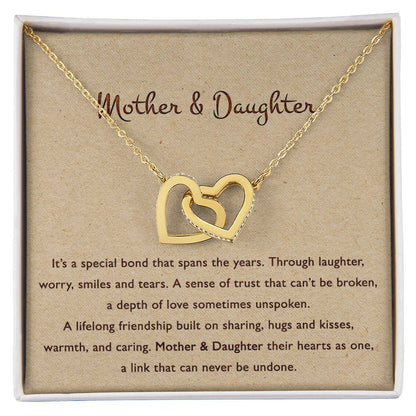 Mother & Daughter Their Hearts As One - Necklace Interlocking Hearts Necklace