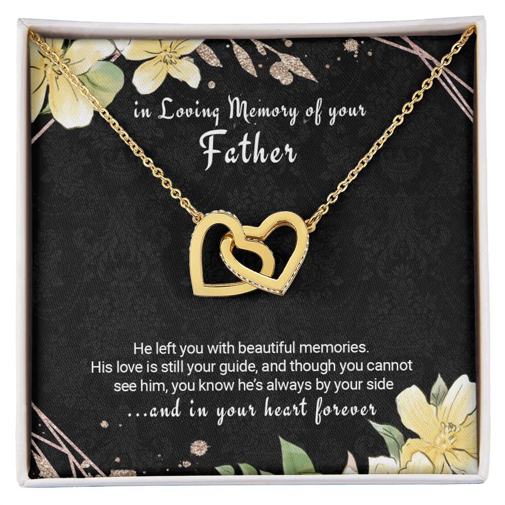 Loss Of Father Gift Remembrance Necklace Dad Memorial Gift Sorry For Your Loss Interlocking Hearts Necklace