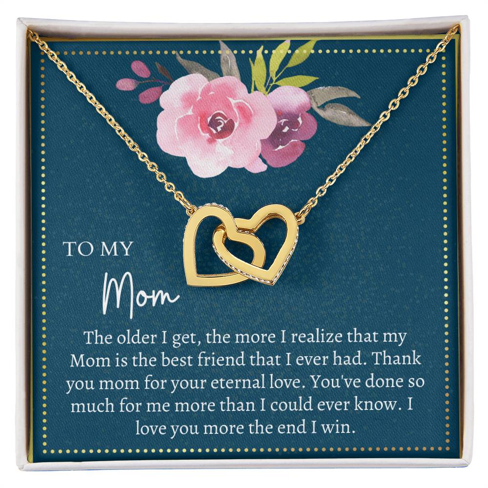 Gift For Mom Interlocking Hearts Necklace