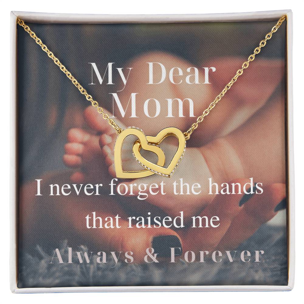 My Dear Mom - Interlocking Necklace Interlocking Hearts Necklace