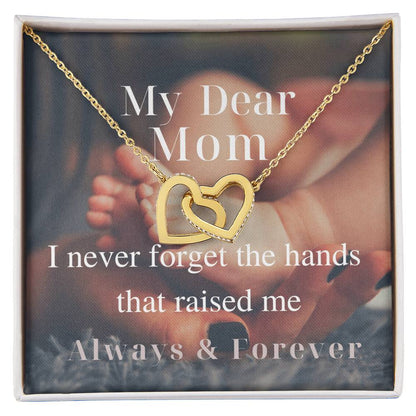 My Dear Mom - Interlocking Necklace Interlocking Hearts Necklace