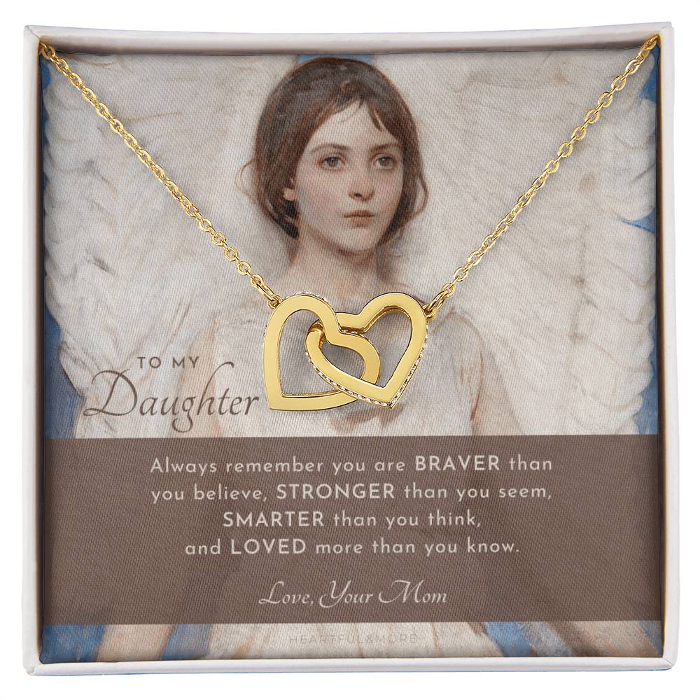 To My Daughter Always Remember Gift For Daughter From Mom Daughter Birthday Graduation Christmas Present Interlocking Hearts Necklace