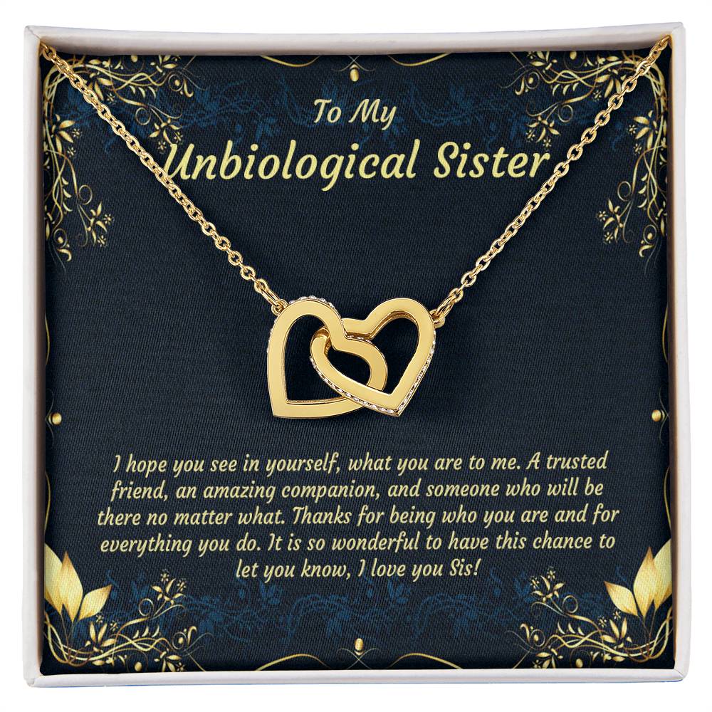 Unbiological Sister Necklace Soul Sister Big Little Sorority Sister In Law Necklace Step Sister Gift Tribe Necklace Best Friend Gift Bff Gift Interlocking Hearts Necklace
