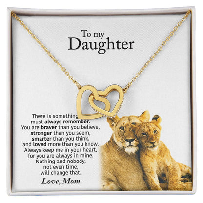 To My Daughter From Mom - Interlocking Hearts Necklace - Always Remember