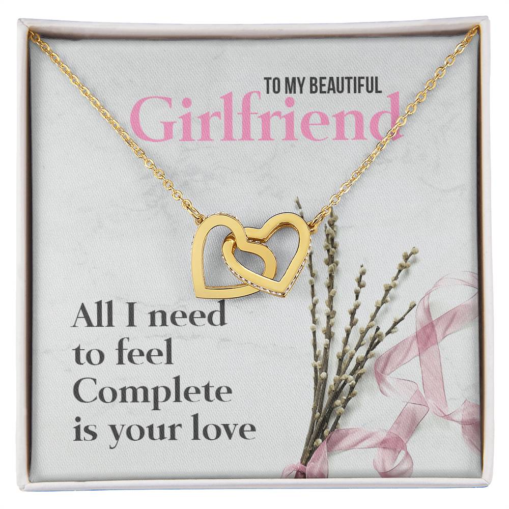 Two Hearts Necklace - Beautiful Gift For Girlfriend Interlocking Hearts Necklace