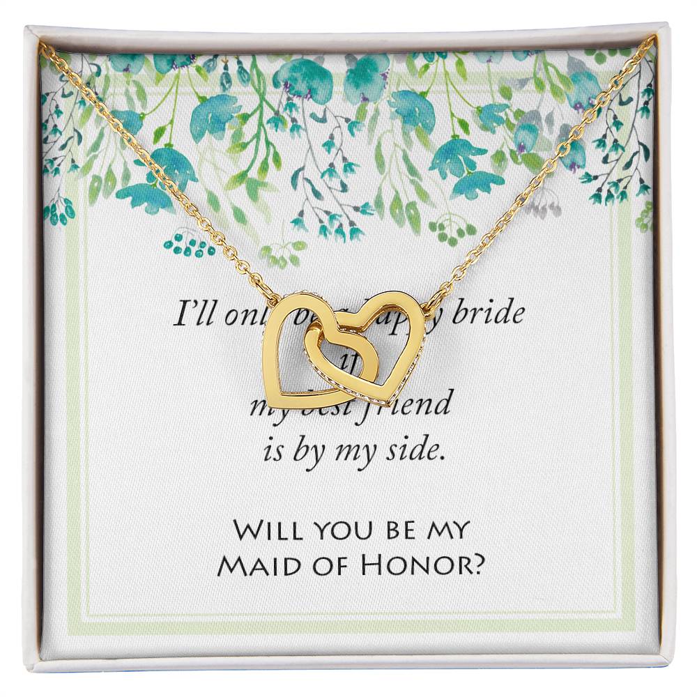 Will You Be My Maid Of Honor Bridal Wedding Jewelry Interlocking Hearts Necklace