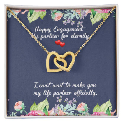 Engagement Gift For Fiancée Interlocking Hearts Necklace