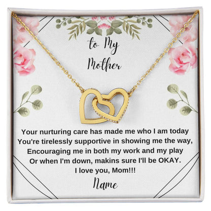 To My Mother Interlocking Heart Necklace Interlocking Hearts Necklace