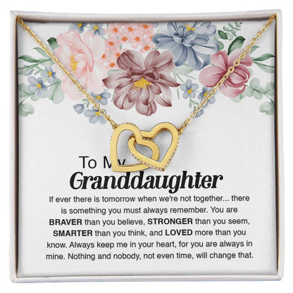 To My Granddaughter - Always Remember Interlocking Hearts Necklace