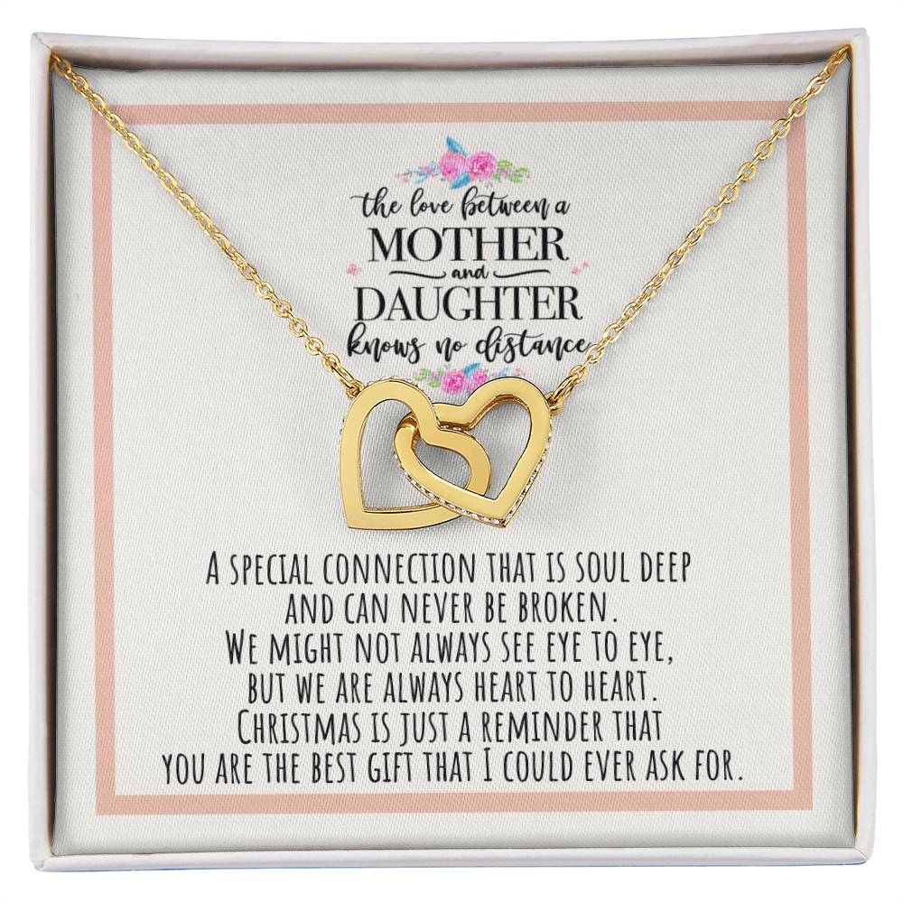 The Love Between A Mother And Daughter Knows No Distance Interlocking Hearts Necklace