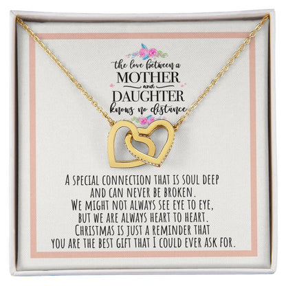 The Love Between A Mother And Daughter Knows No Distance Interlocking Hearts Necklace