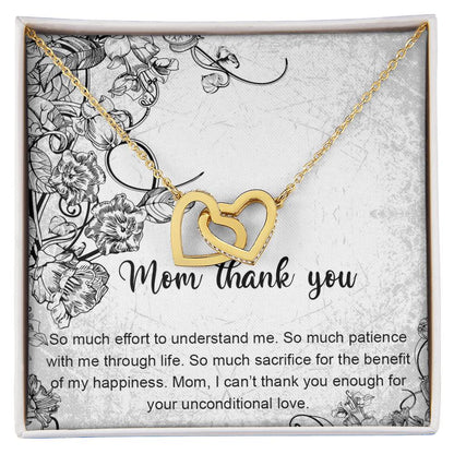 Mom Thank You Mother'S Day Gift Necklace Jewelry Gift For Mom From Daughter Son Appreciation Gift For Mother Interlocking Hearts Necklace
