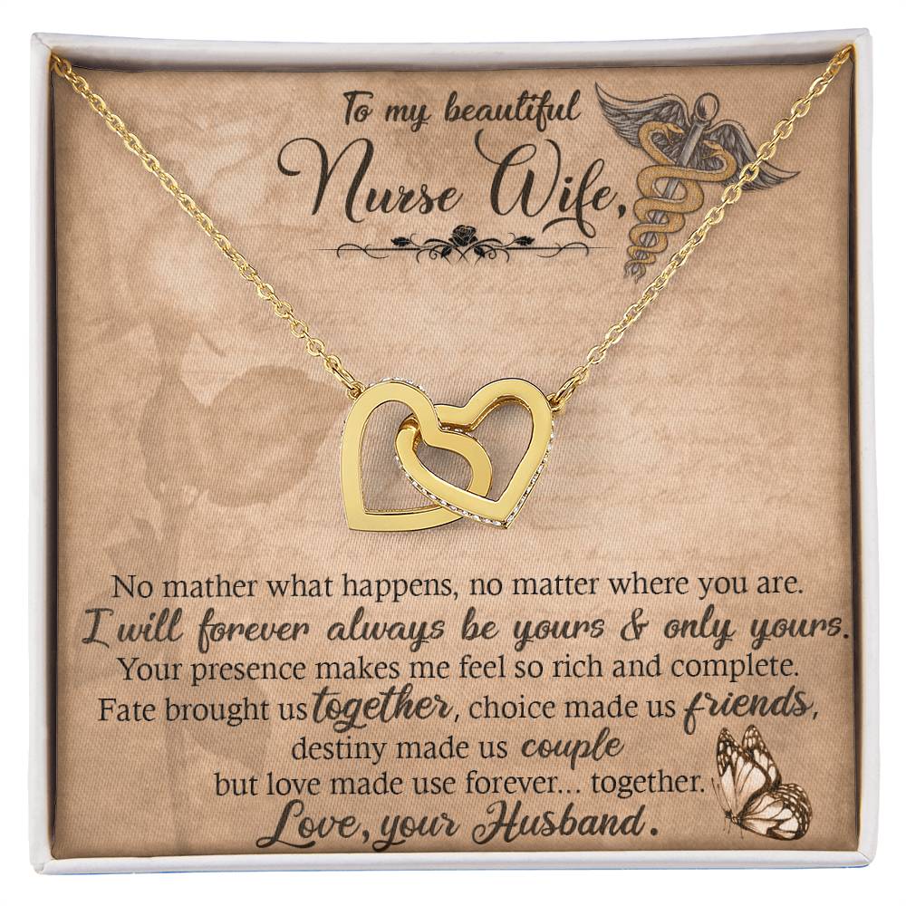 Nurse Wife Interlocking Hearts Necklace