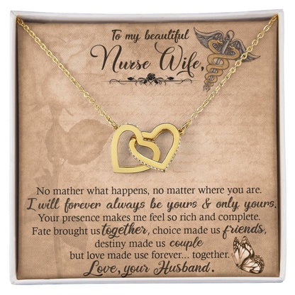 Nurse Wife Interlocking Hearts Necklace