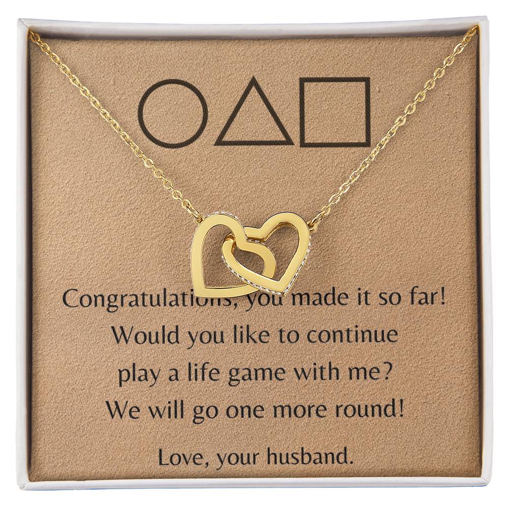 One More Round Necklace Interlocking Hearts Necklace