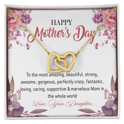 Interlocking Hearts Happy Mother'S Day To The Most Amazing Mom Interlocking Hearts Necklace