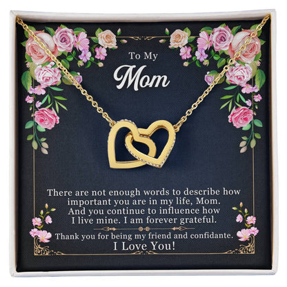 Love 4 Mom Interlocking Hearts Necklace