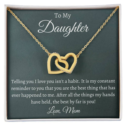 To My Daughter - Telling You I Love You - Necklace Interlocking Hearts Necklace